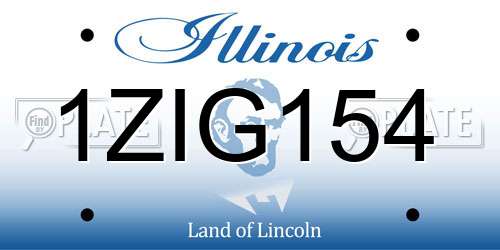 1ZIG154 Illinois License Plate