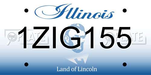 1ZIG155 Illinois License Plate