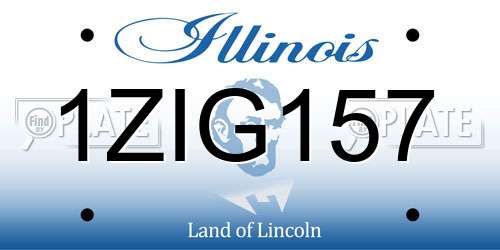 1ZIG157 Illinois License Plate