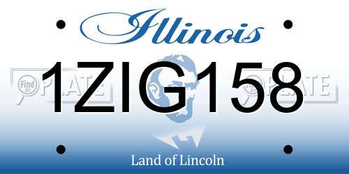 1ZIG158 Illinois License Plate