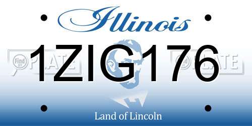 1ZIG176 Illinois License Plate