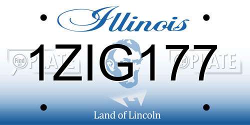 1ZIG177 Illinois License Plate