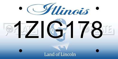 1ZIG178 Illinois License Plate
