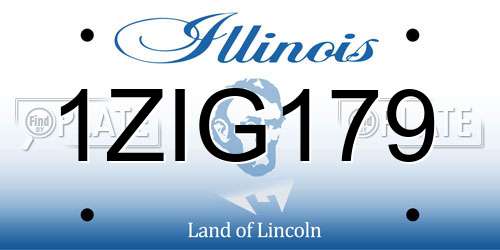 1ZIG179 Illinois License Plate