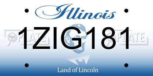 1ZIG181 Illinois License Plate