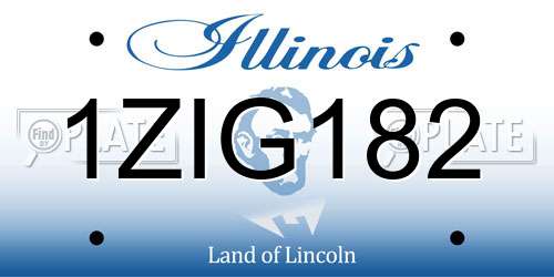 1ZIG182 Illinois License Plate