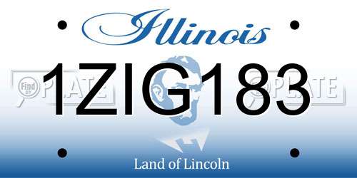 1ZIG183 Illinois License Plate