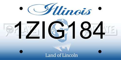 1ZIG184 Illinois License Plate