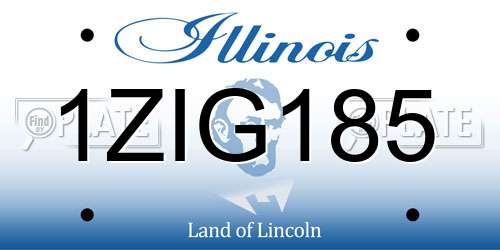 1ZIG185 Illinois License Plate