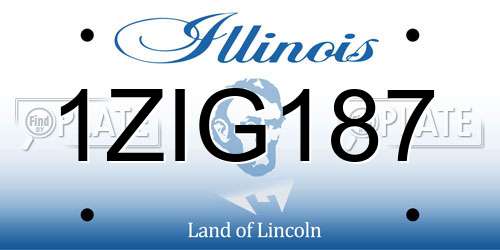 1ZIG187 Illinois License Plate