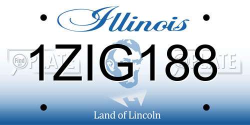 1ZIG188 Illinois License Plate