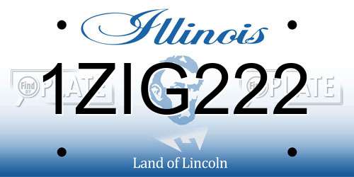 1ZIG222 Illinois License Plate