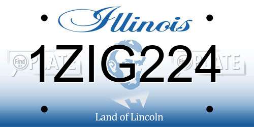 1ZIG224 Illinois License Plate