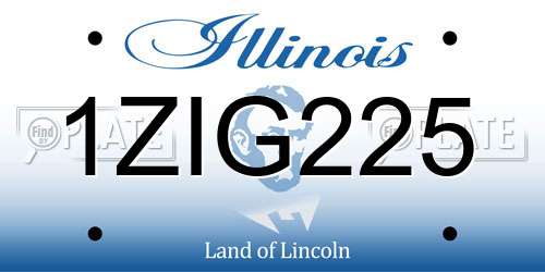 1ZIG225 Illinois License Plate
