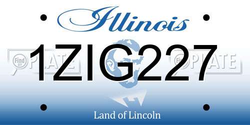 1ZIG227 Illinois License Plate