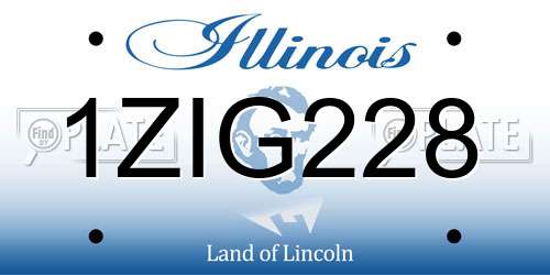 1ZIG228 Illinois License Plate