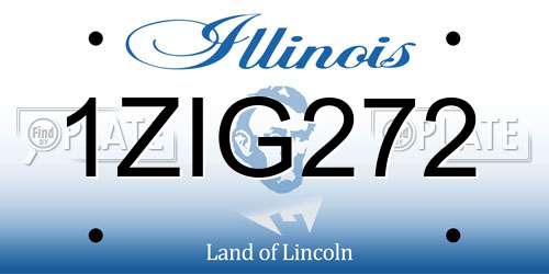 1ZIG272 Illinois License Plate