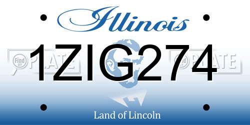 1ZIG274 Illinois License Plate