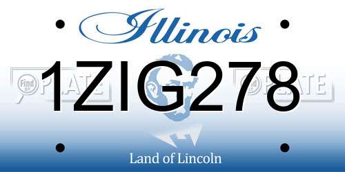 1ZIG278 Illinois License Plate