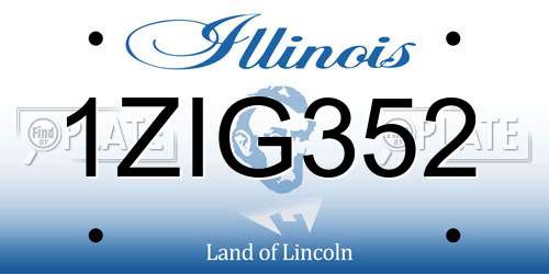 1ZIG352 Illinois License Plate
