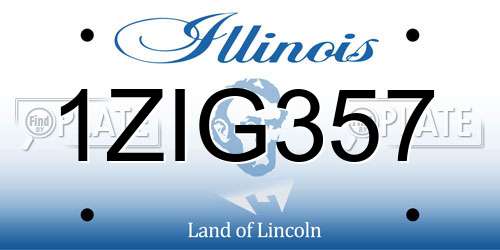 1ZIG357 Illinois License Plate