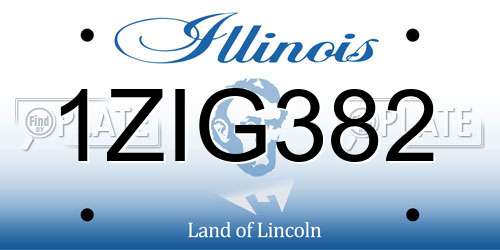 1ZIG382 Illinois License Plate