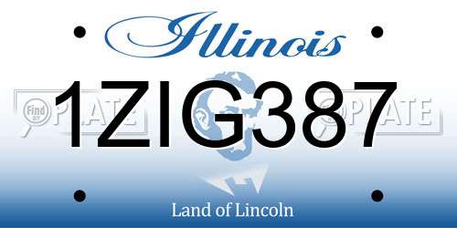1ZIG387 Illinois License Plate