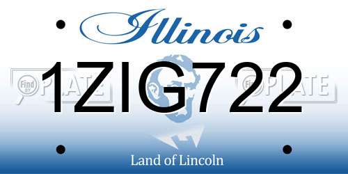 1ZIG722 Illinois License Plate