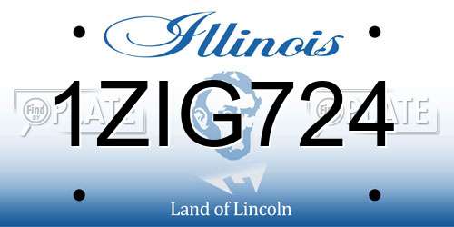 1ZIG724 Illinois License Plate