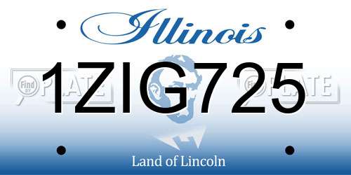 1ZIG725 Illinois License Plate