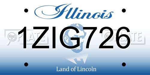 1ZIG726 Illinois License Plate