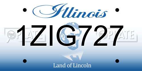 1ZIG727 Illinois License Plate