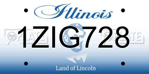 1ZIG728 Illinois License Plate