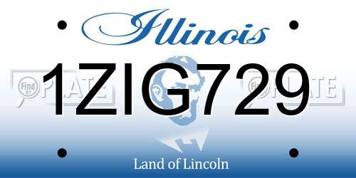 1ZIG729 Illinois License Plate