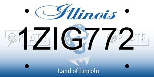 1ZIG772 Illinois License Plate