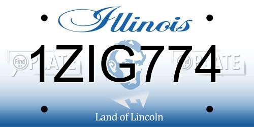 1ZIG774 Illinois License Plate