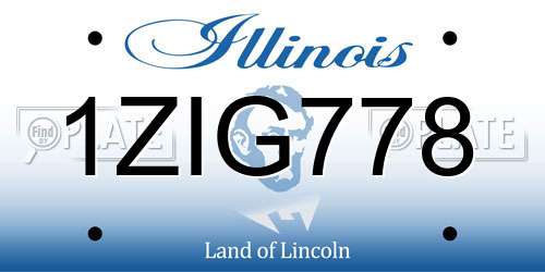 1ZIG778 Illinois License Plate