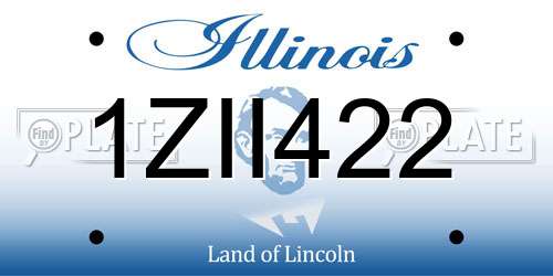 1ZII422 Illinois License Plate
