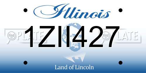 1ZII427 Illinois License Plate