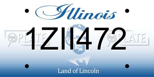 1ZII472 Illinois License Plate