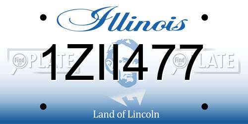 1ZII477 Illinois License Plate