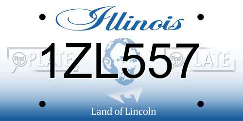 1ZL557 Illinois License Plate