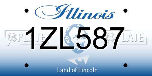 1ZL587 Illinois License Plate