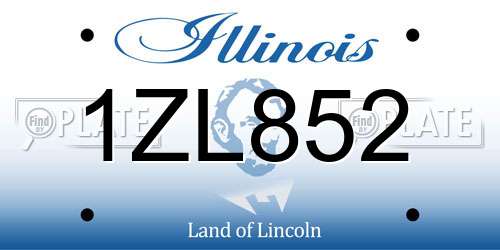 1ZL852 Illinois License Plate