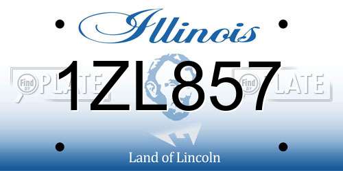 1ZL857 Illinois License Plate