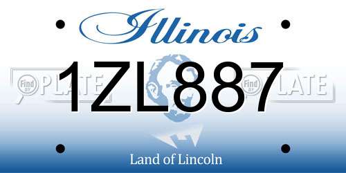 1ZL887 Illinois License Plate