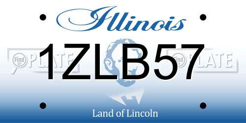1ZLB57 Illinois License Plate