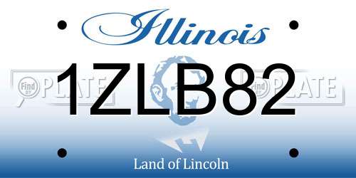 1ZLB82 Illinois License Plate
