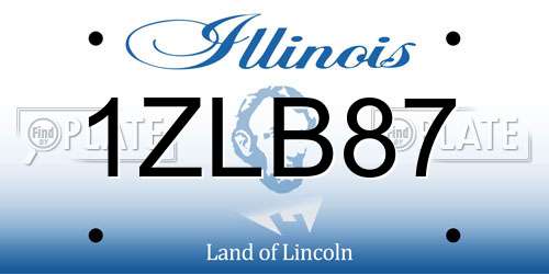 1ZLB87 Illinois License Plate