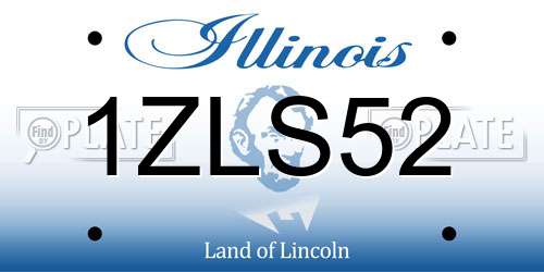 1ZLS52 Illinois License Plate
